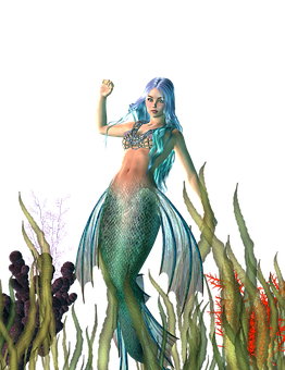 神秘美人魚海底森林 壁紙