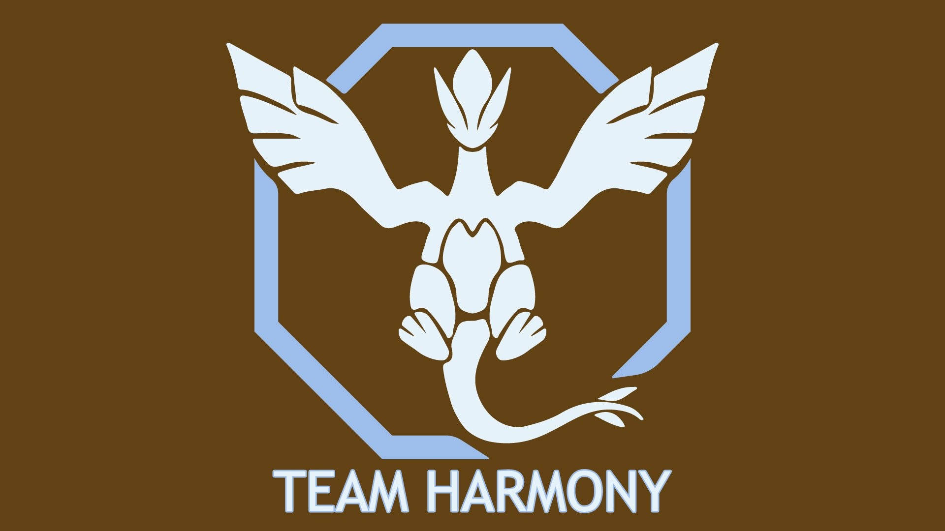 Team Harmony 標誌，包含一個白色鳥類生物在八角形內。