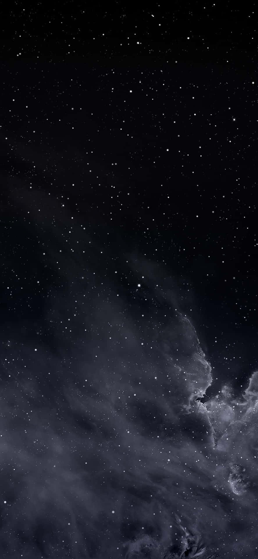 黑暗星雲和星星充滿了無盡的夜空。