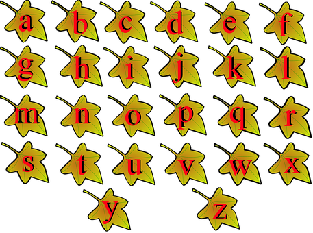 秋天字母樹葉 壁紙