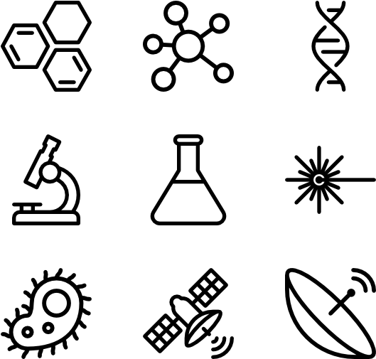 科學圖標集合 壁紙 — 純黑色背景，沒有可見的元素或細節。