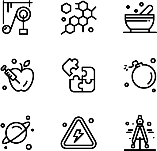 科學圖標集合 壁紙 — 純黑色背景，沒有可見元素或紋理。