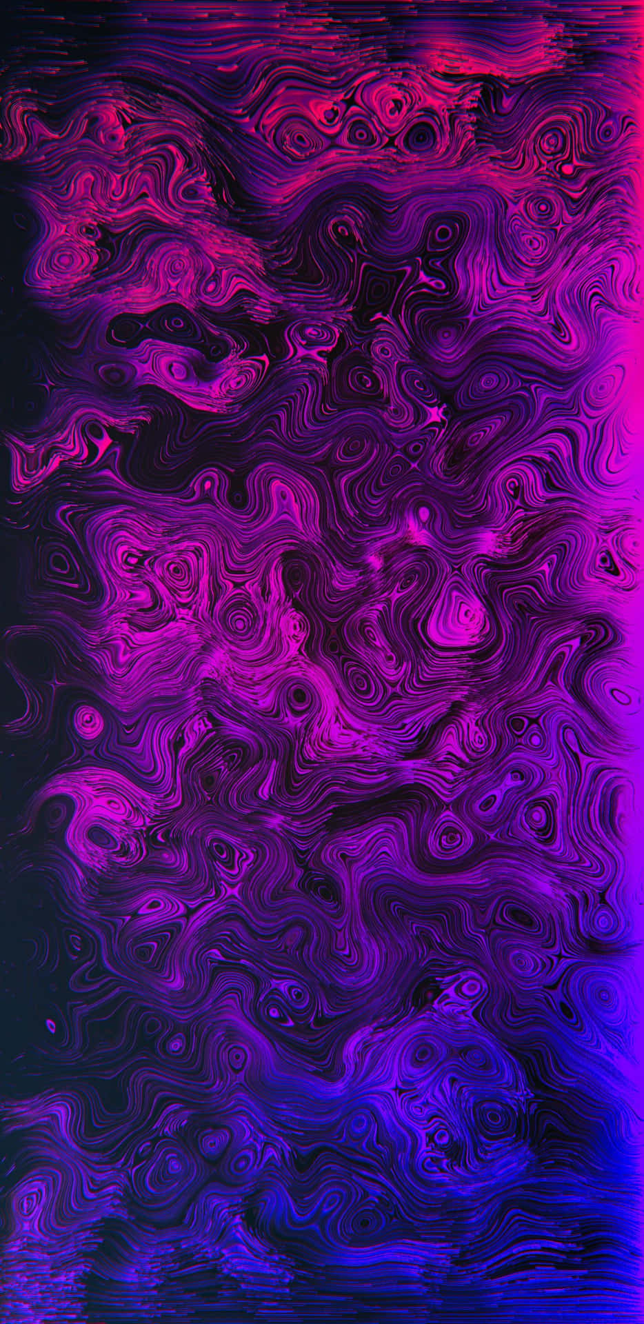 在深色背景上帶有紫色和藍色漩渦圖案的抽象數位藝術作品。
