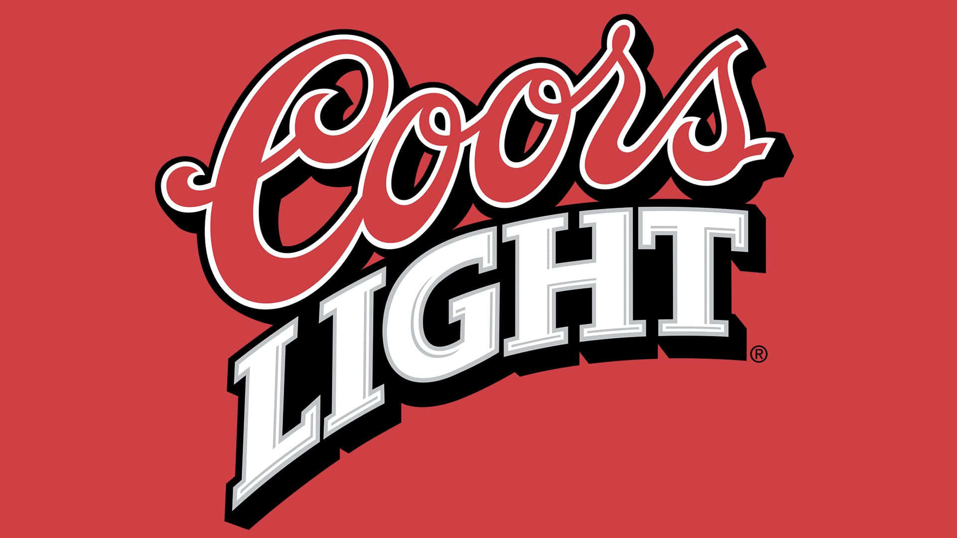 紅色背景上的 Coors Light 啤酒標誌