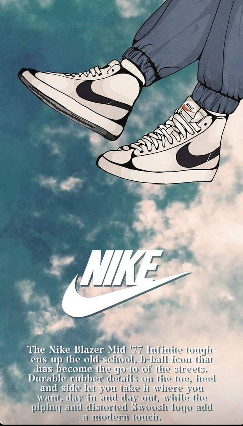 空中嘅人腳配Nike波鞋 壁紙