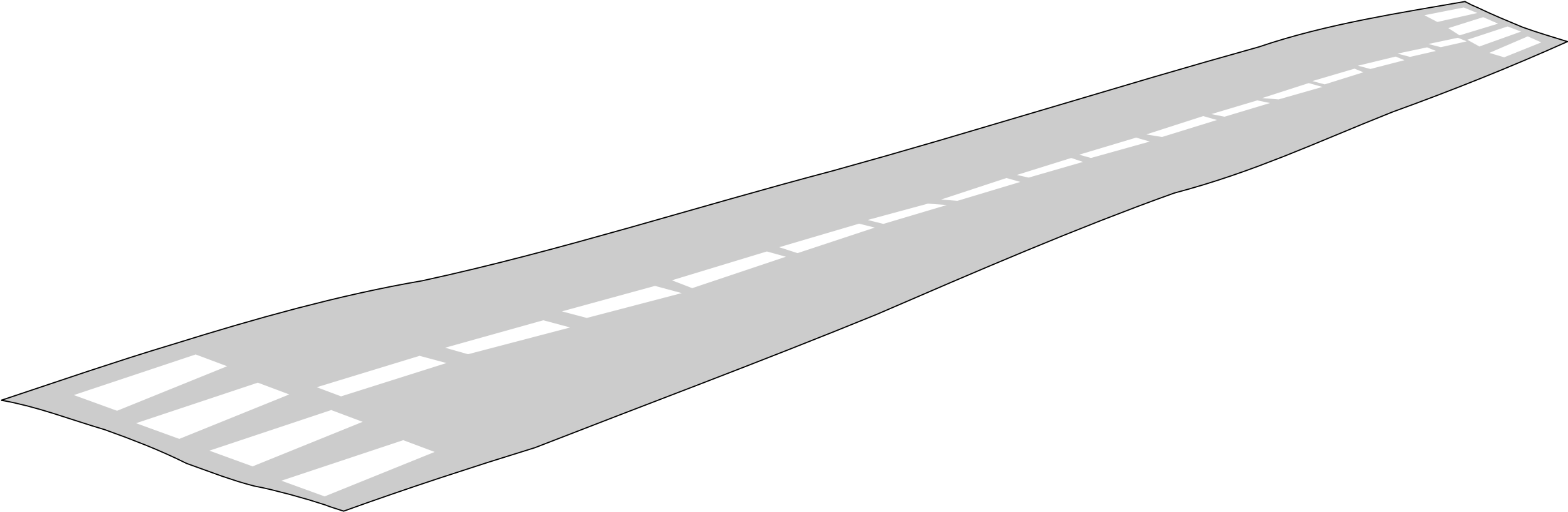 空曠機場跑道插畫 壁紙 — 一條極簡灰色跑道，帶有白色虛線，斜向延伸在純黑背景上。