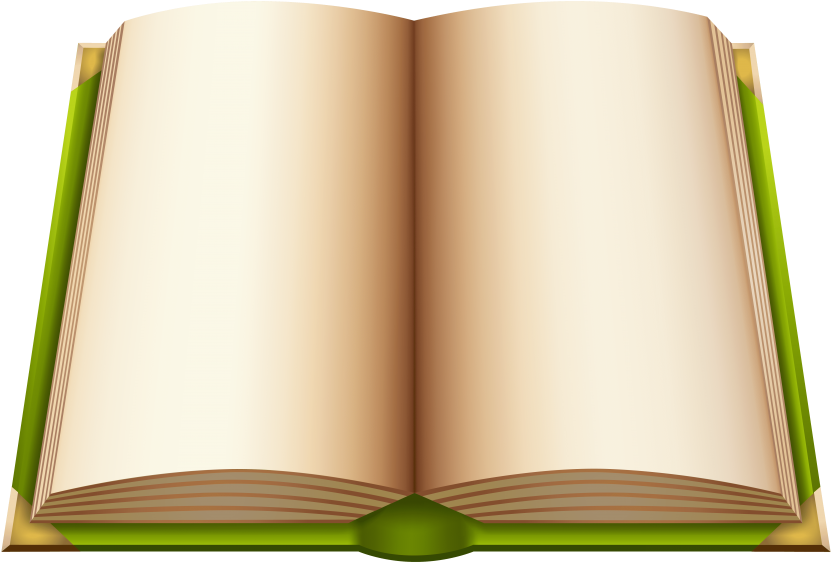 空白內頁的打開書本 壁紙 — 一本打開的書，帶有空白奶油色頁面和綠色封面，準備好書寫或閱讀。
