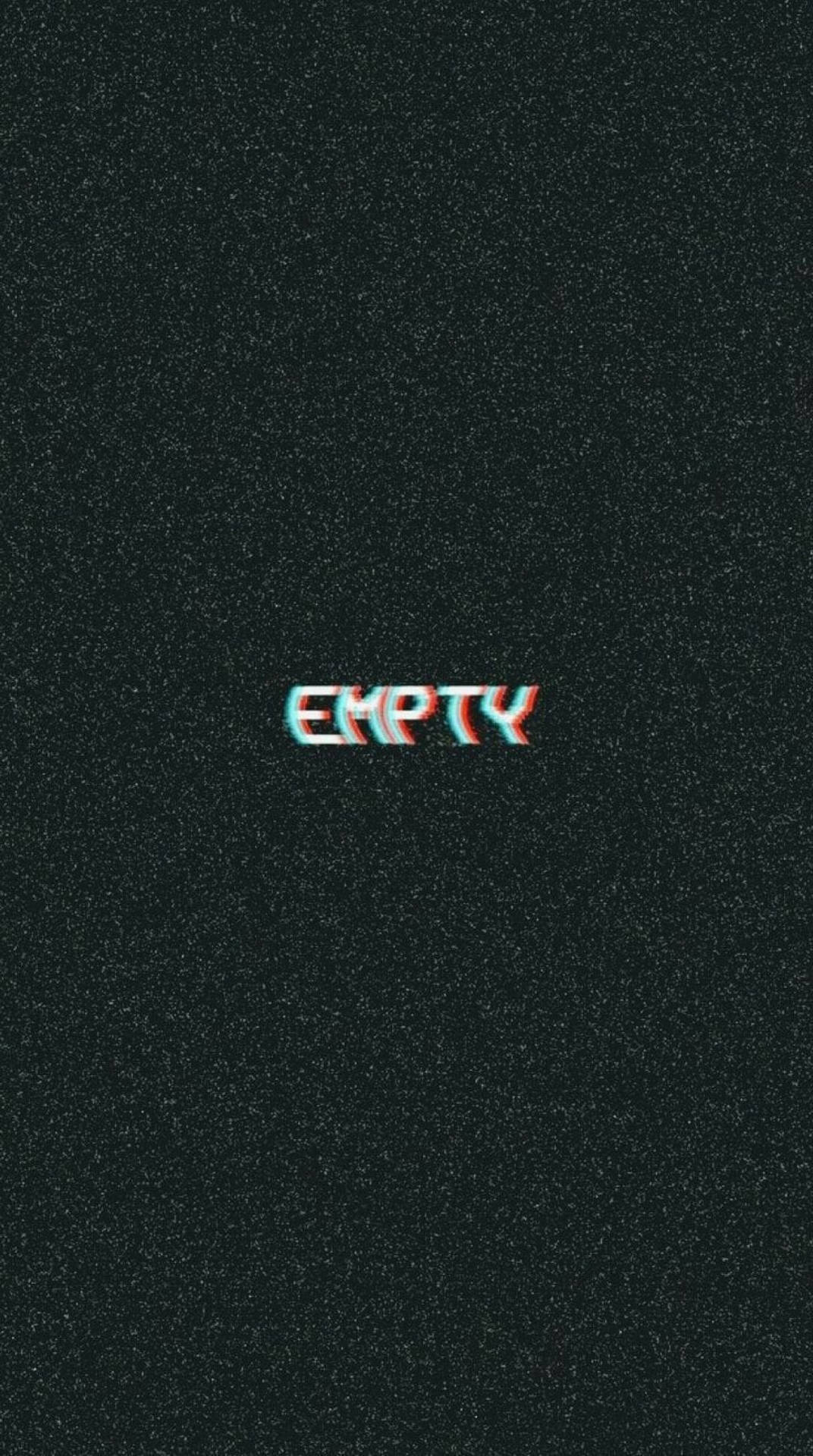 喺有斑點嘅黑色背景上顯示「empty」嘅故障文字。