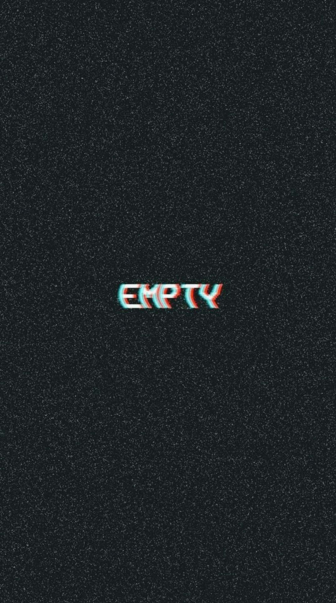 喺佈滿斑點嘅黑色背景上，顯示「empty」嘅故障文字。