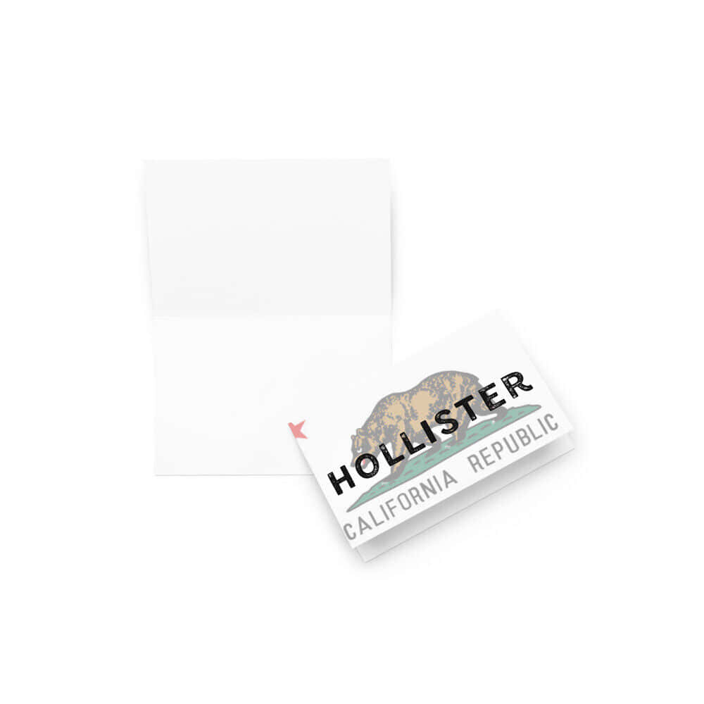 白色Hollister品牌信封，帶有California Republic熊標誌。