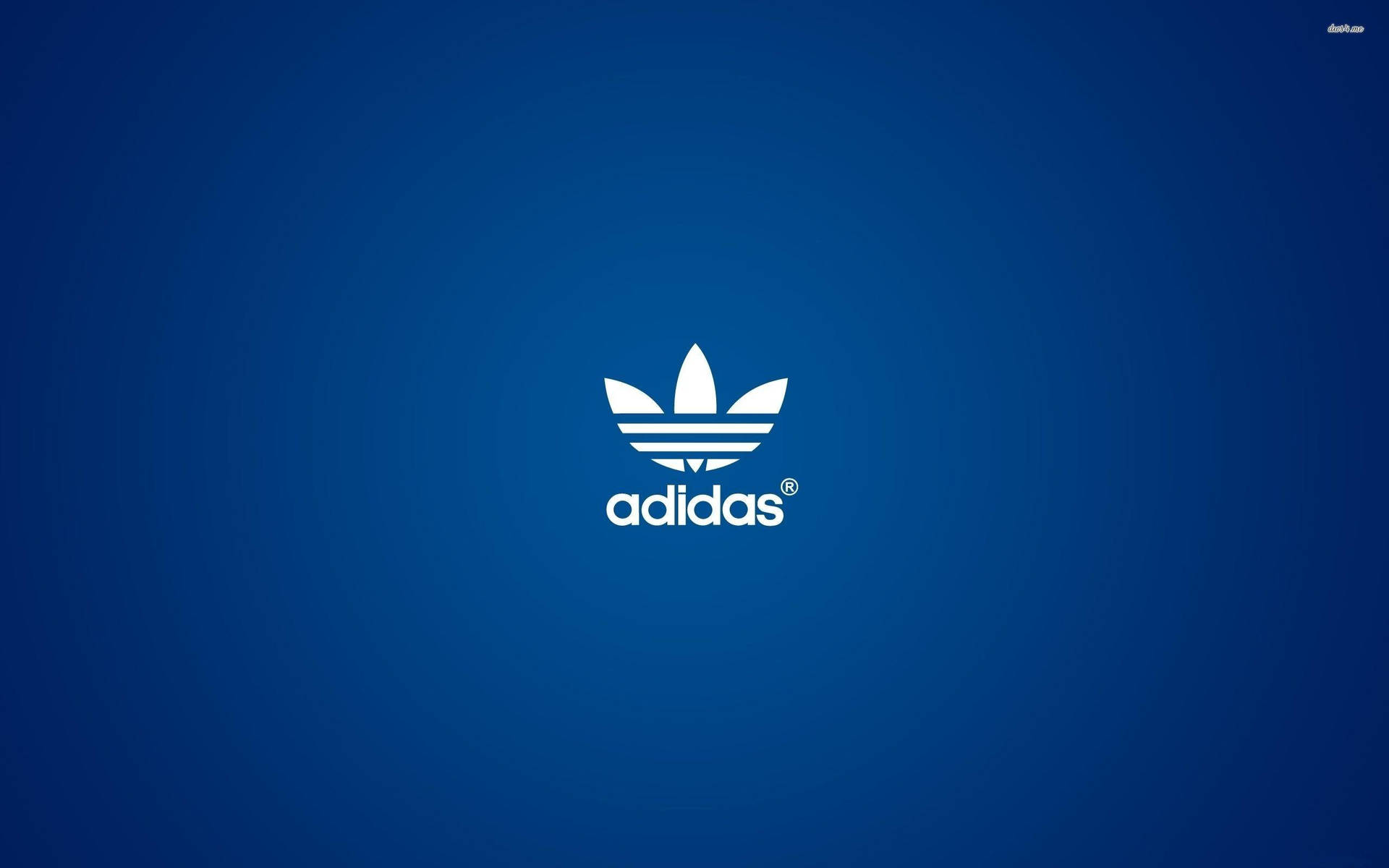藍色漸變背景上的adidas標誌