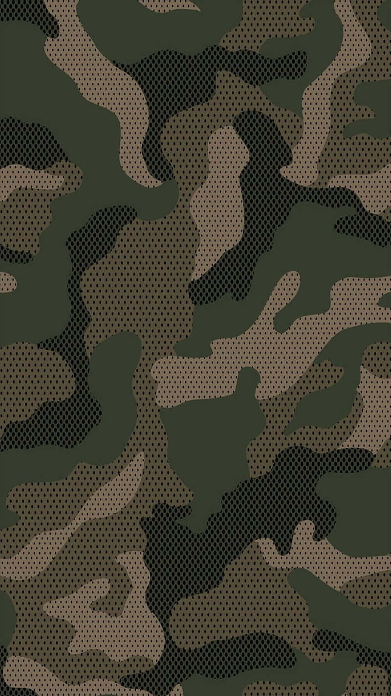 穿孔網格布料紋理上的軍事迷彩圖案。