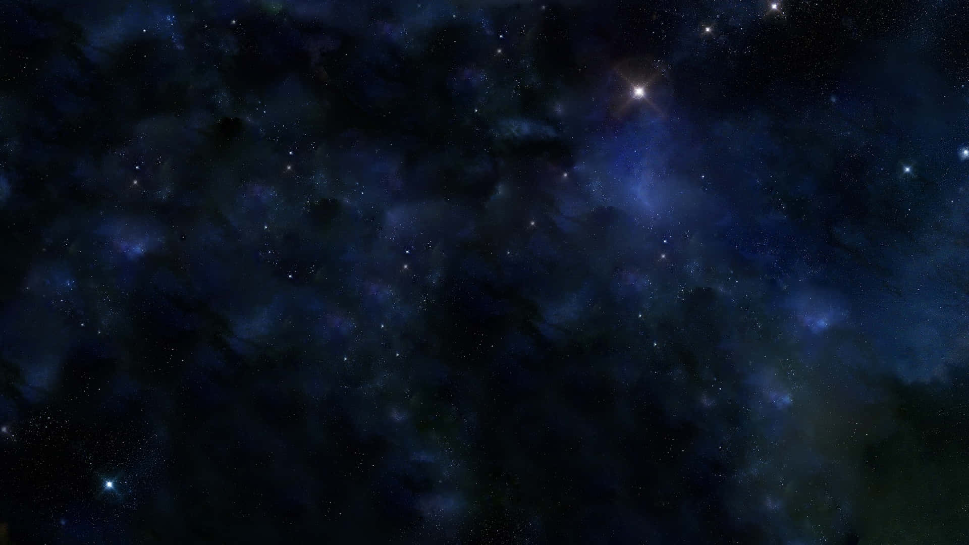 繁星點點的夜空，有發光的星雲和散落的星星