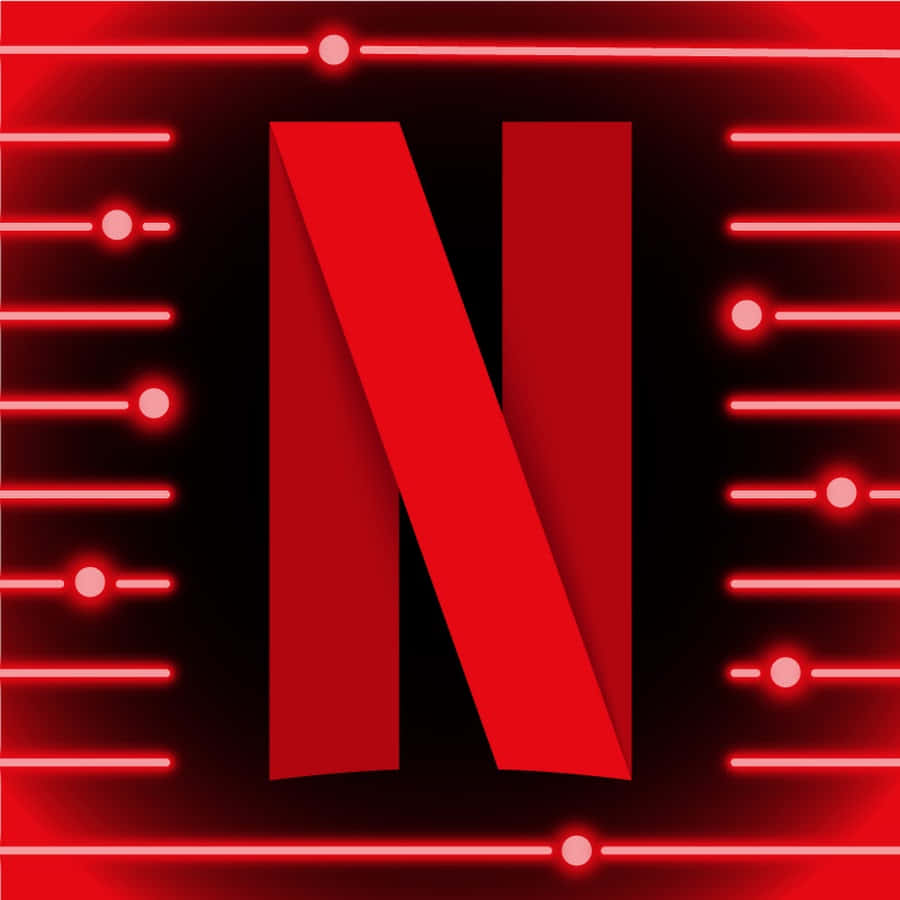 紅色 Netflix 標誌，在深色背景上有發光的霓虹線條。