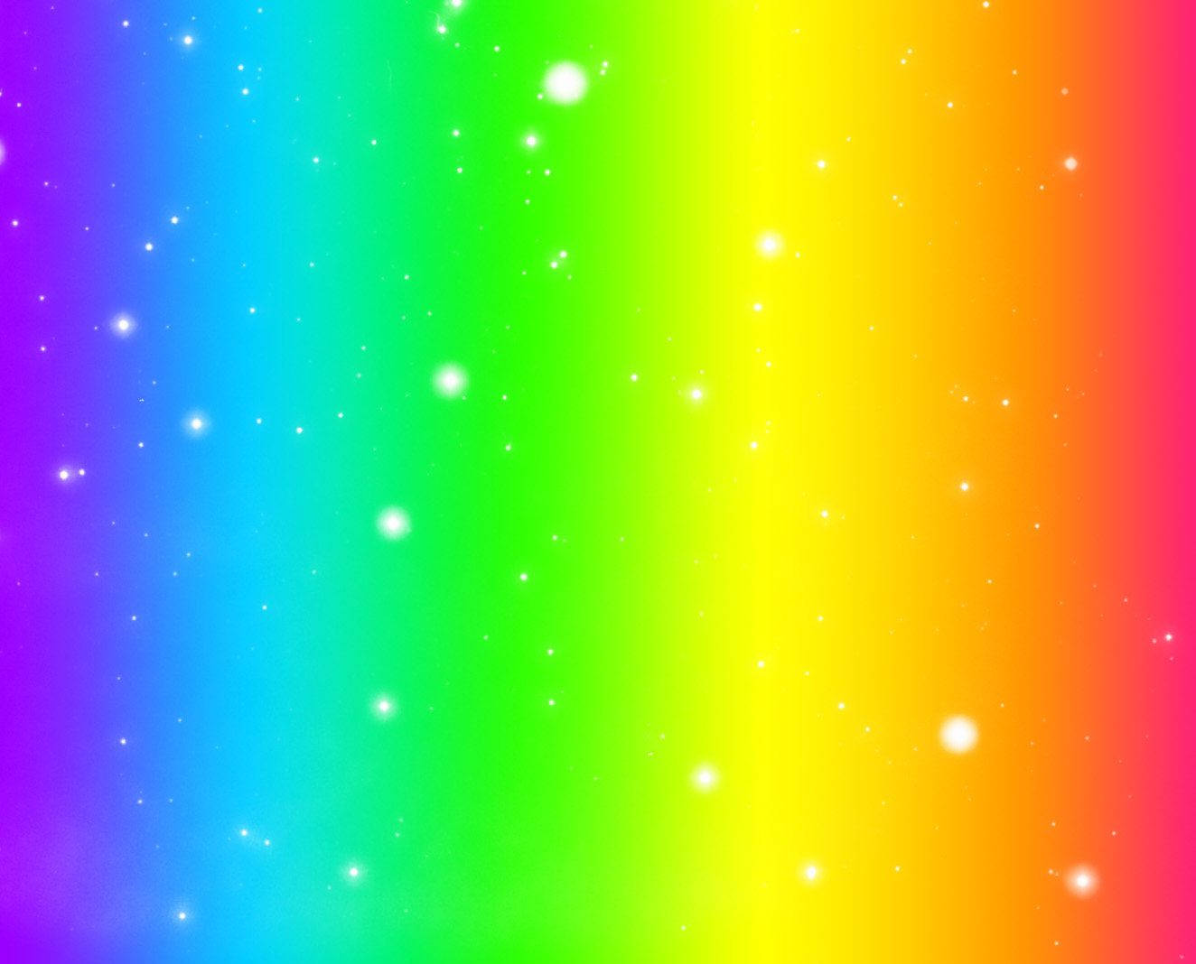 色彩繽紛的彩虹漸變天空，伴有閃爍的星星。