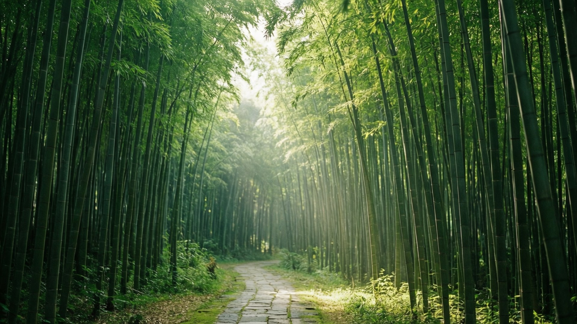 竹林光影小徑 壁紙