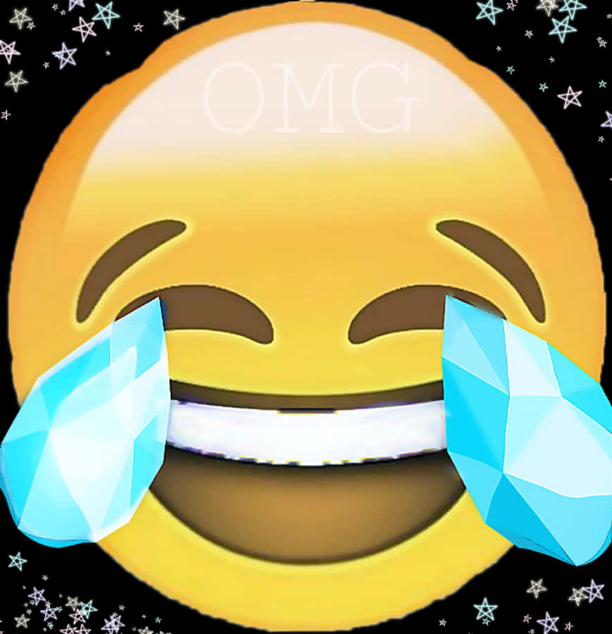 笑到流淚嘅表情符號與鑽石 壁紙