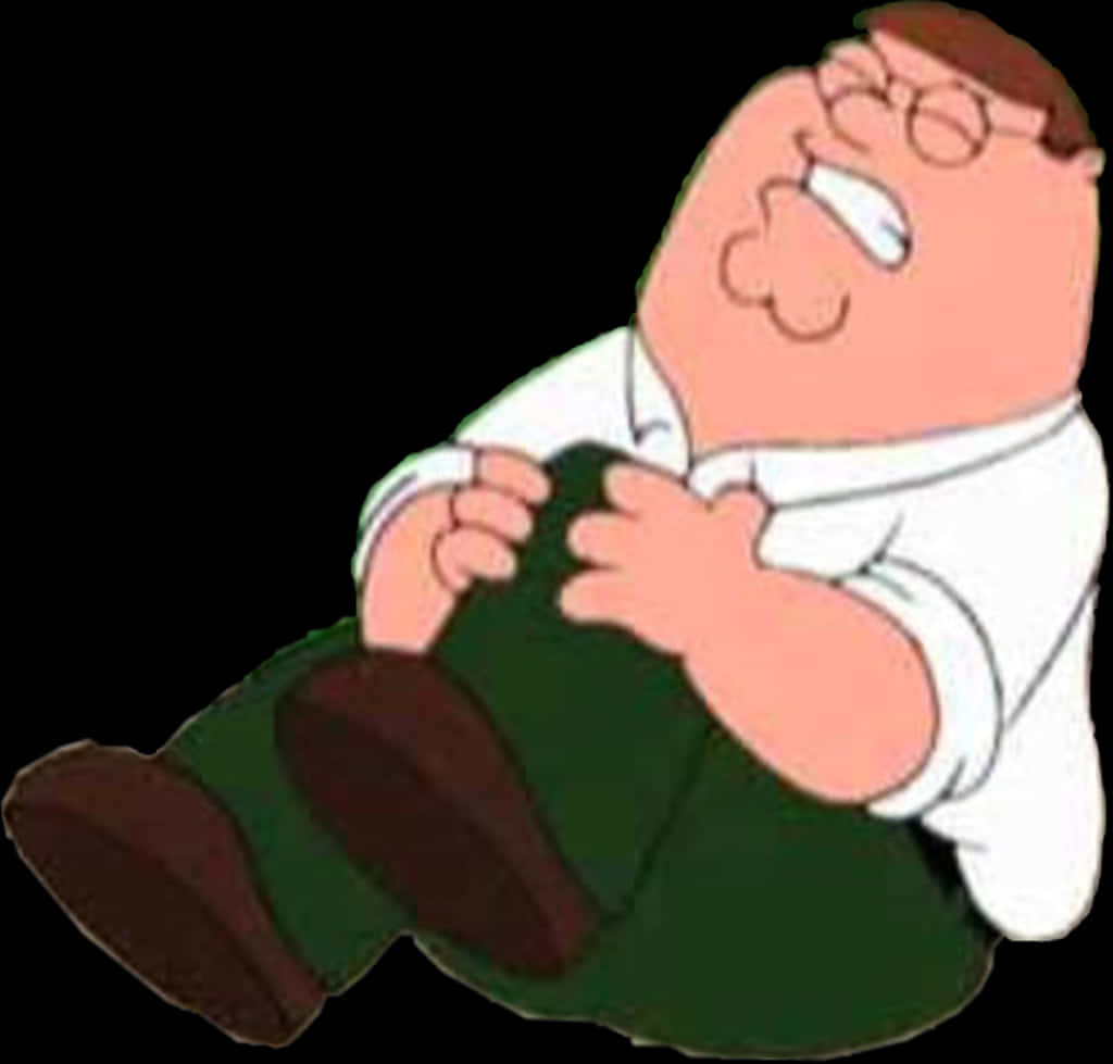 Peter Griffin 卡通人物坐在地上大笑 — 彼得·格里芬 壁紙