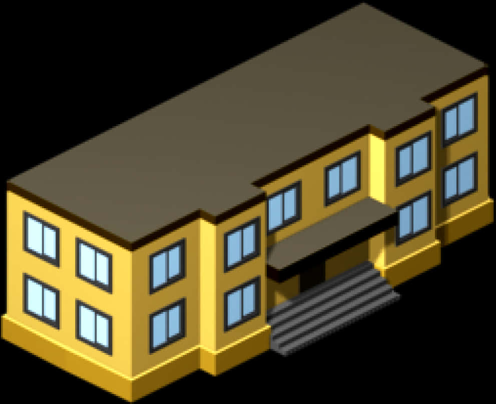 等距視角學校建築插圖 壁紙