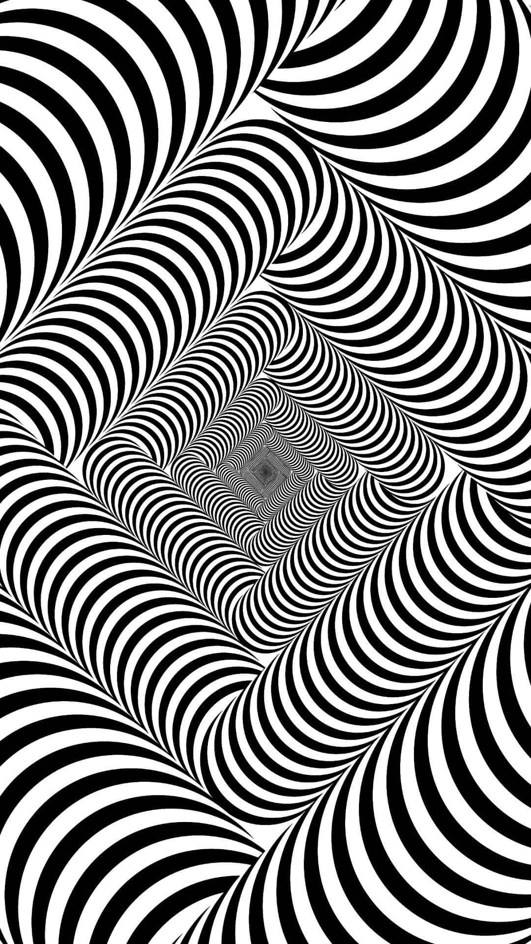 黑白螺旋條紋創造出隧道錯覺。