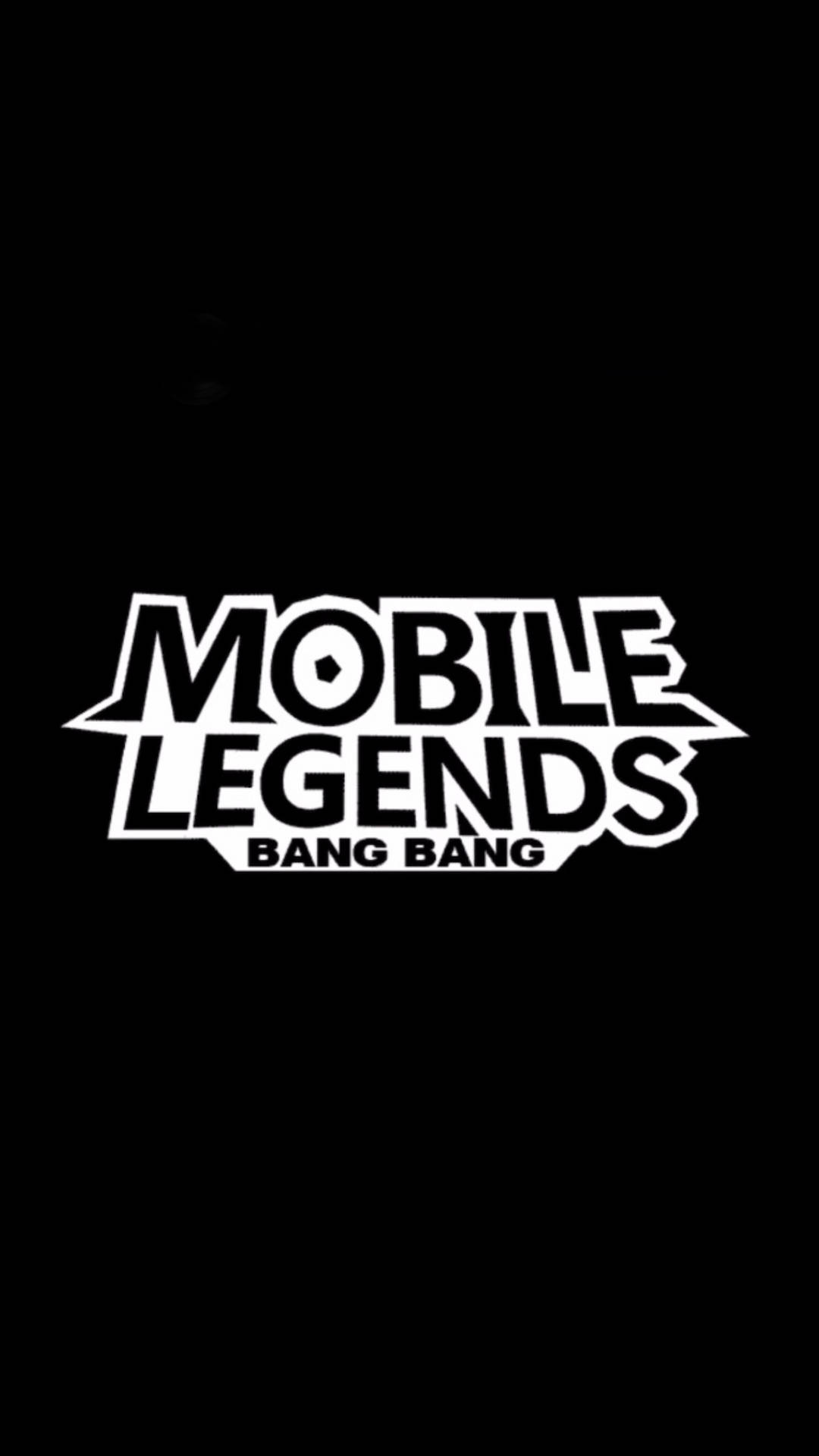 黑色背景上的白色Mobile Legends Bang Bang遊戲標誌