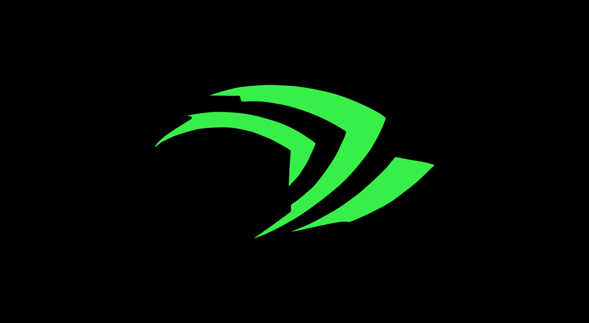 黑色背景上的亮綠色NVIDIA標誌