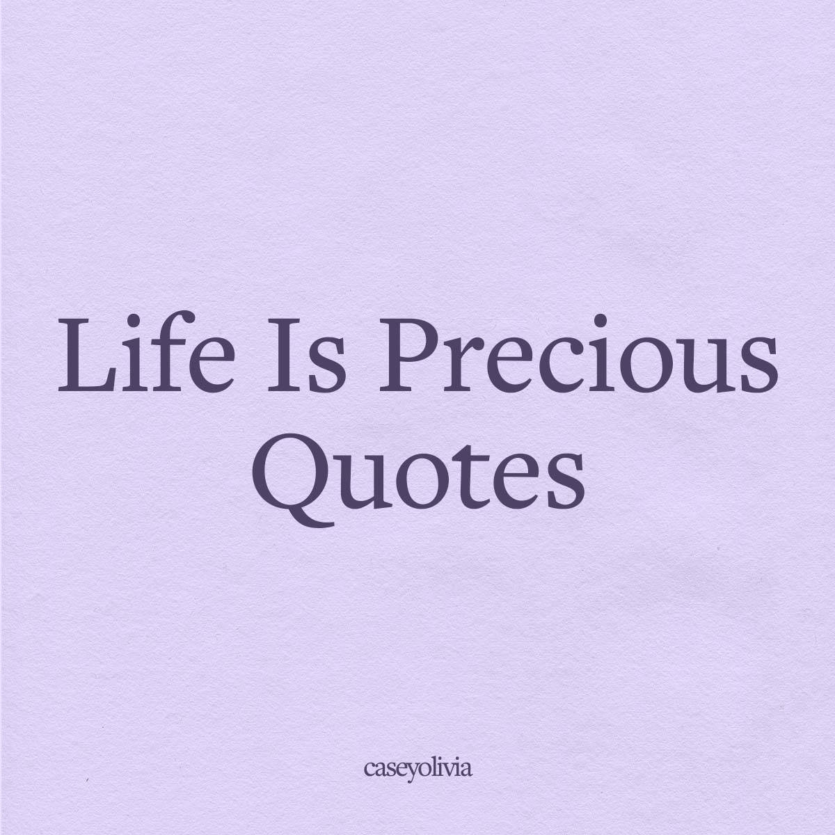文字引用「Life Is Precious Quotes」在帶紋理的紫色背景上。