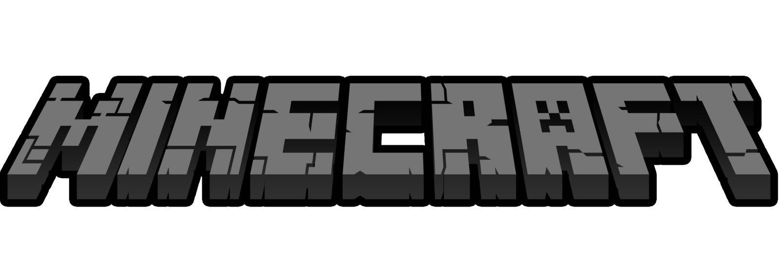 簡約Minecraft標誌 壁紙 — 標誌性的 Minecraft 標誌以塊狀像素化灰色字母呈現，帶有裂紋紋理，背景為白色。
