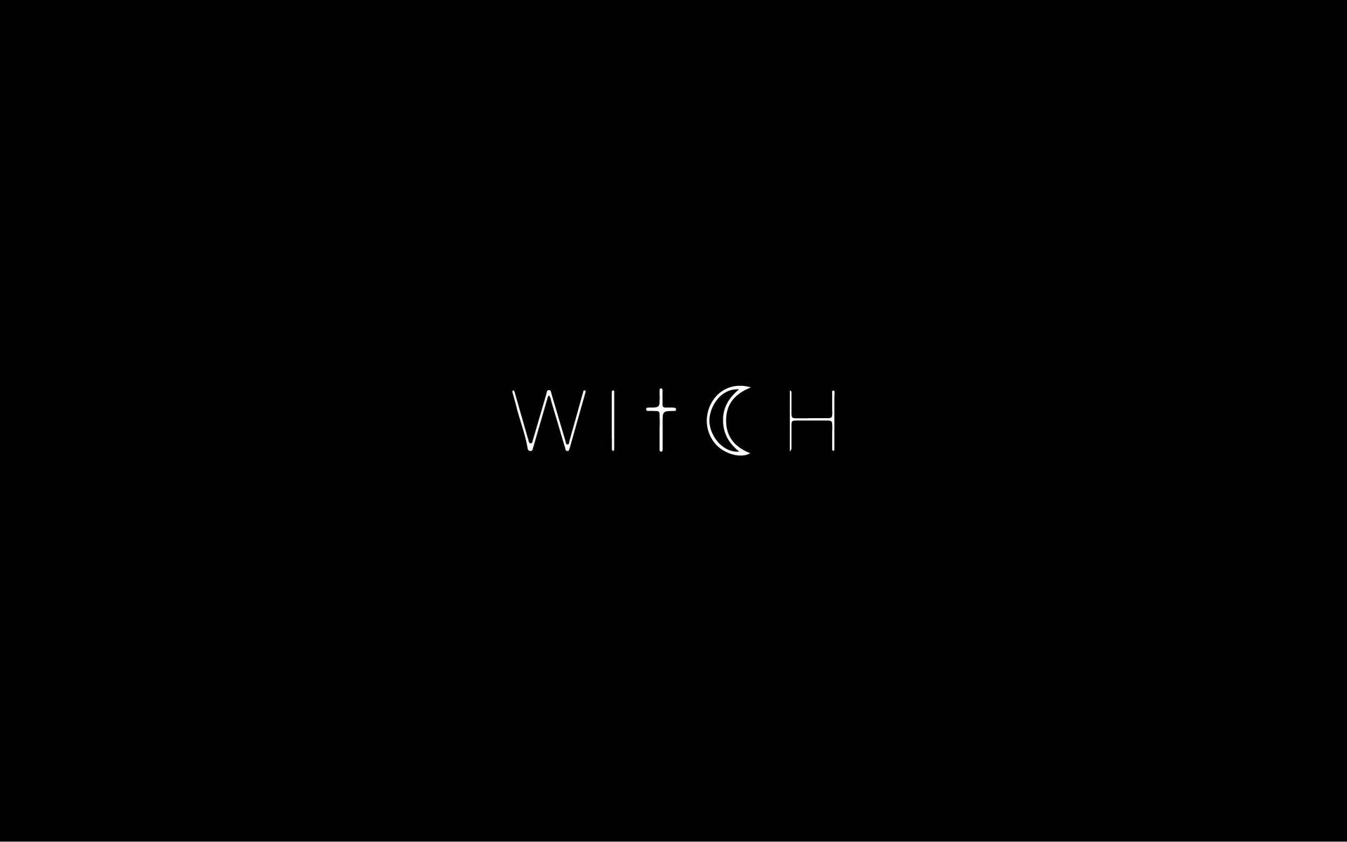 黑色背景上，字母 I 由新月取代的 witch 單詞。 — 魔女風格 壁紙