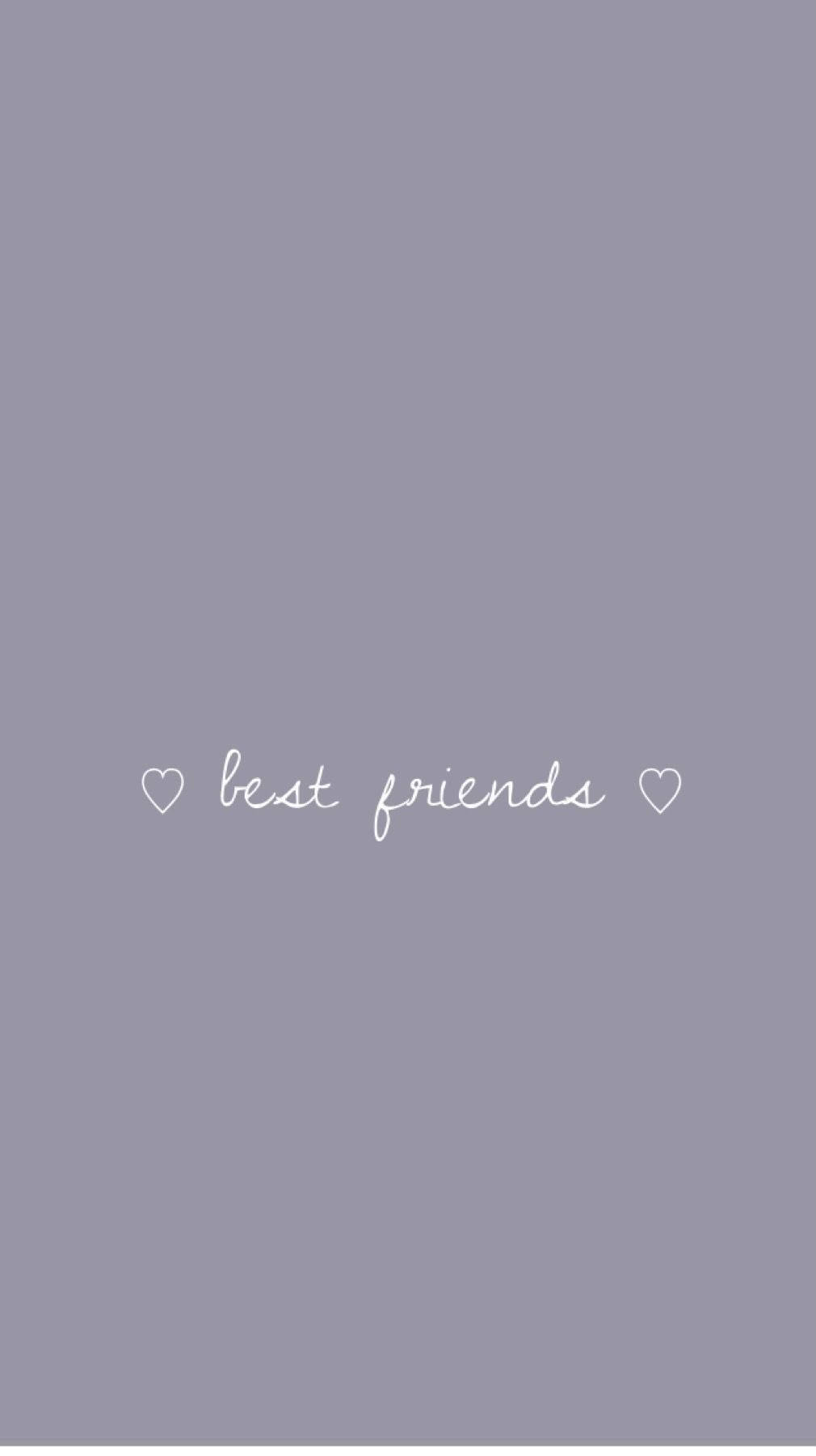 薰衣草背景，白色草書文字 best friends，兩側有心形圖示