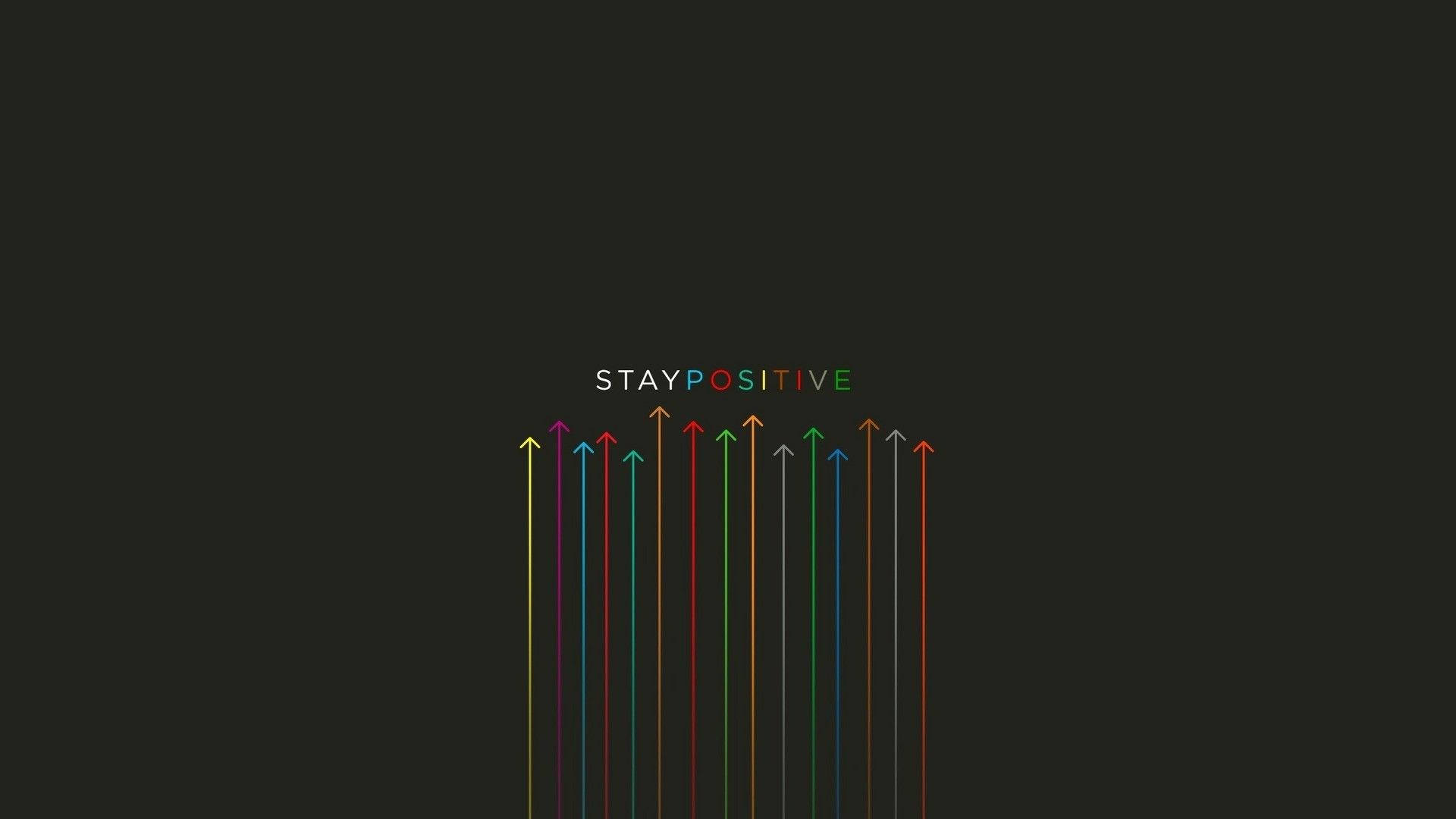 色彩繽紛嘅箭嘴向上指，上面有「STAY POSITIVE」文字，背景係深色。