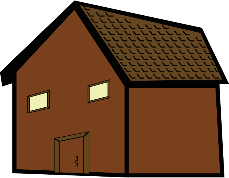 簡約棕色房屋插圖 壁紙