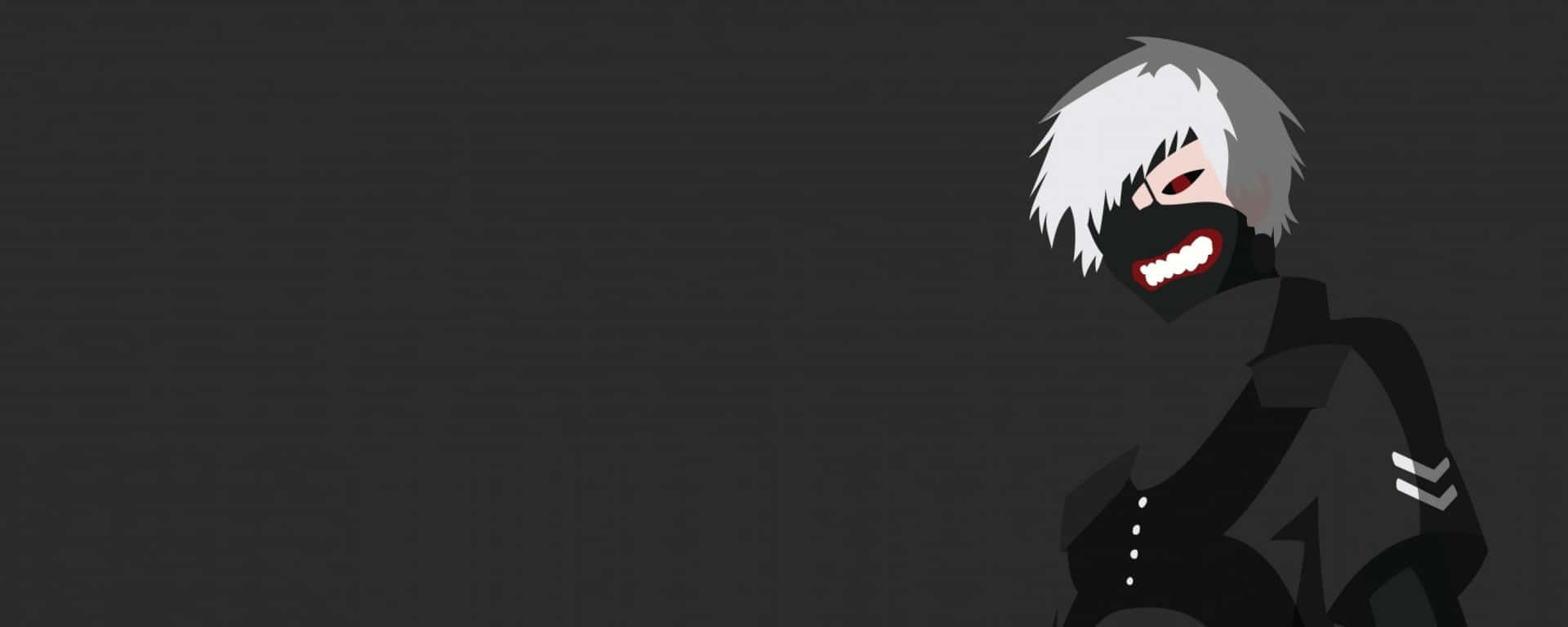 Kaneki Ken 東京喰種 簡約頭像 壁紙 黑色西裝 白髮 黑底