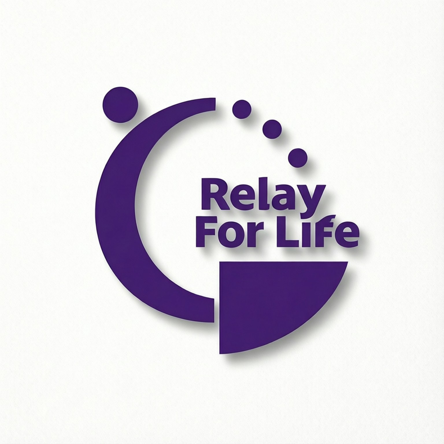 簡約現代標誌 壁紙 — 紫色Relay For Life標誌，帶有風格化跑者和文字，白色背景。