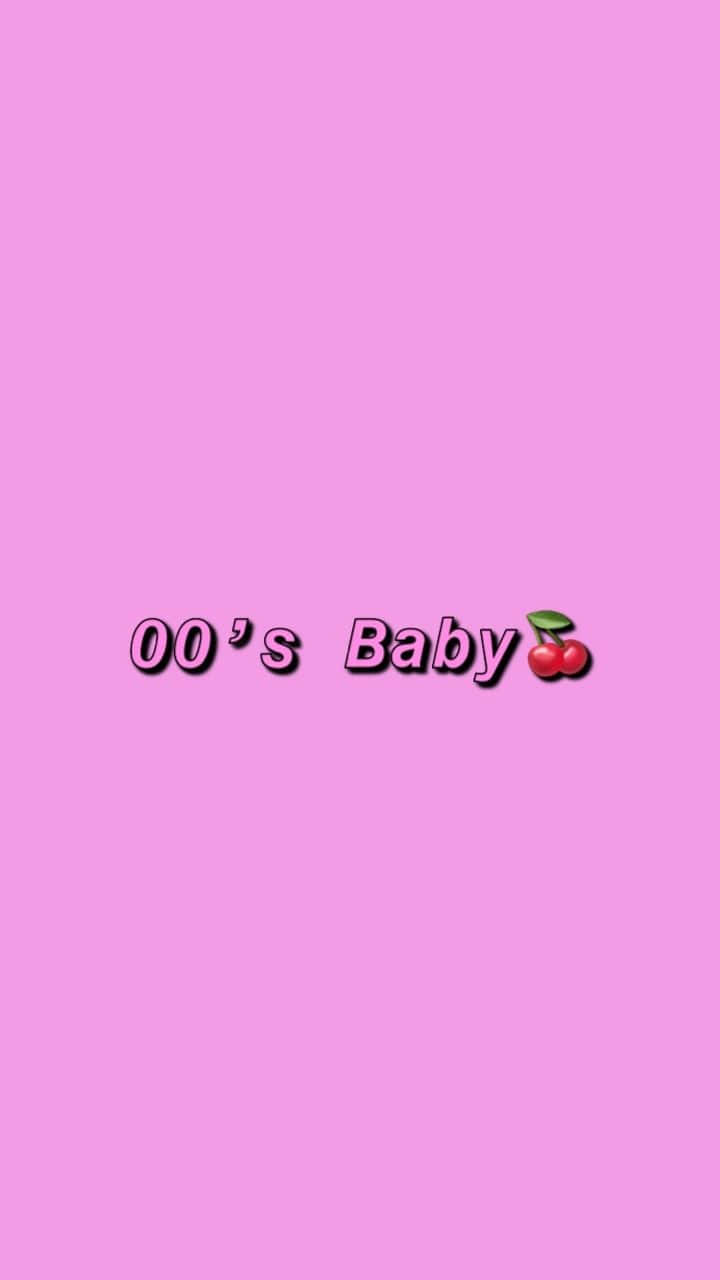 粉紅色背景，中央有「00's Baby」文字和櫻桃表情符號。