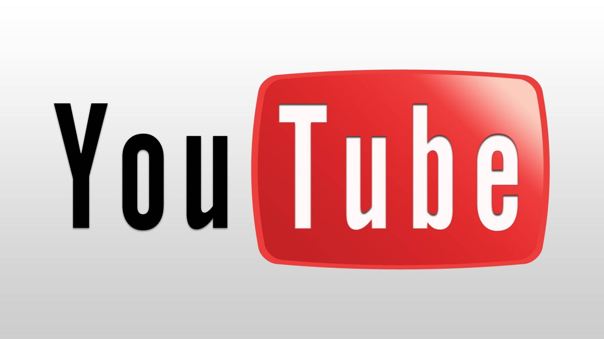 YouTube 標誌，帶有紅色播放按鈕和黑色文字，背景為灰色