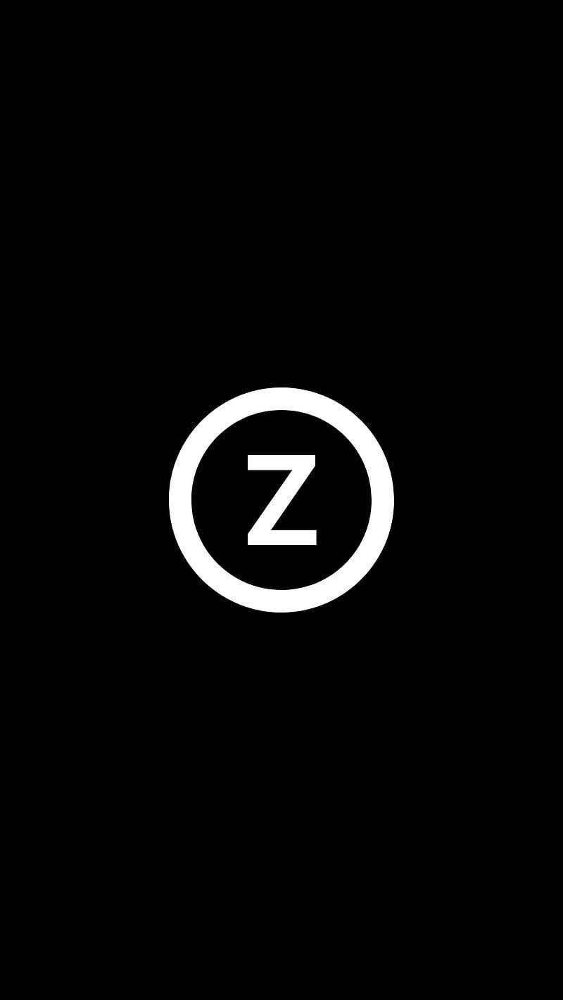 黑色背景上圓圈內的白色字母Z