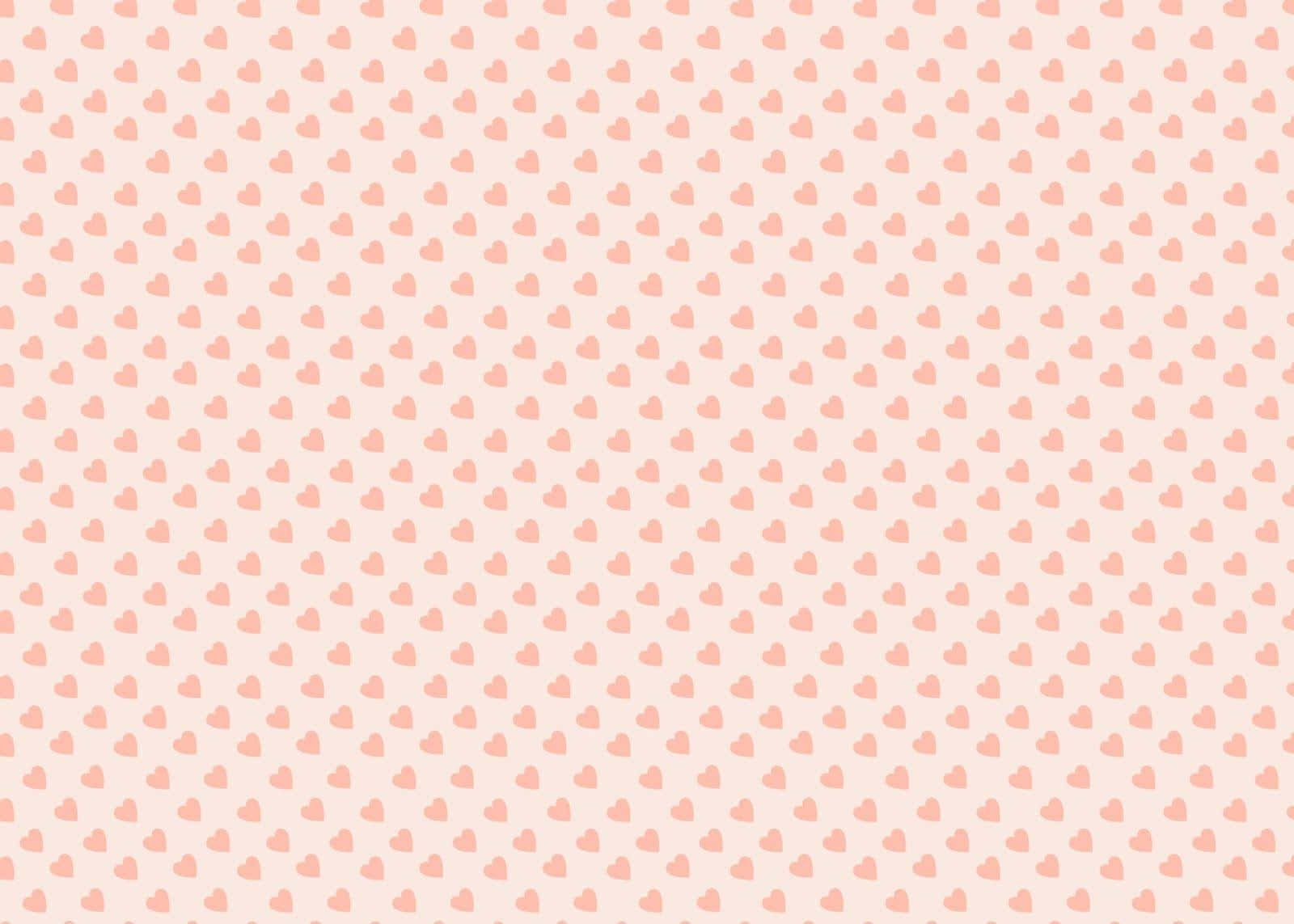 在柔軟粉紅色背景上重複小蜜桃心形的Wallpaper。