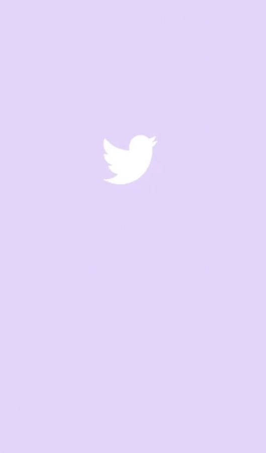 簡約紫色 Twitter 壁紙 — 一個簡約的白色Twitter鳥標誌，居中在柔和的薰衣草背景上。
