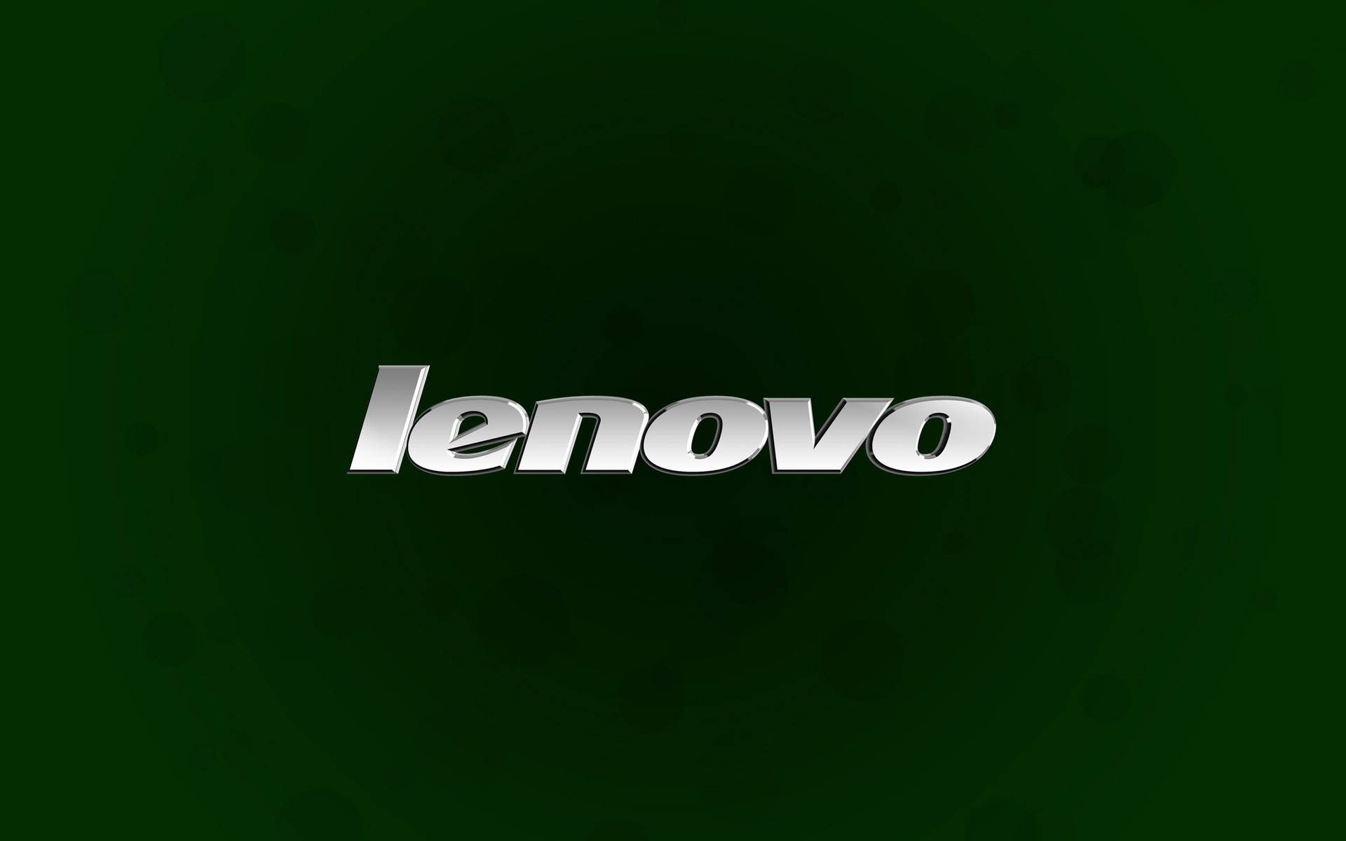 深綠色背景上的閃亮銀色 Lenovo 標誌