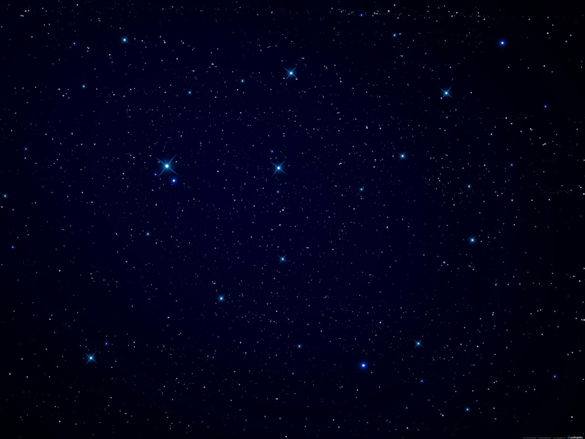 深邃的藍色夜空，有閃爍的星星和宇宙光芒。