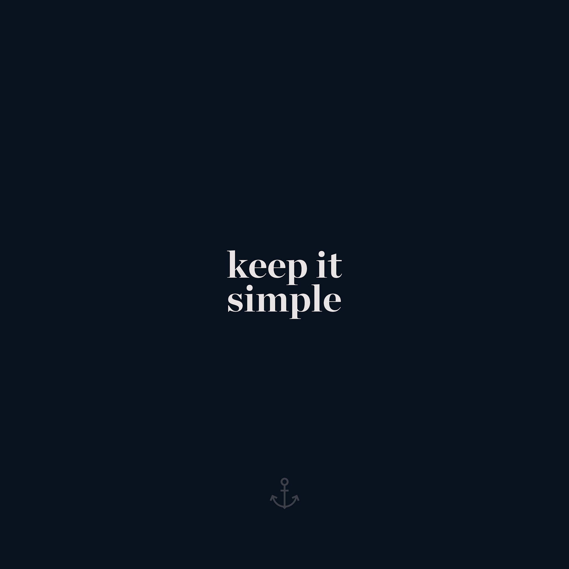 文字引用 keep it simple，附有錨圖示，置於深藍色背景上