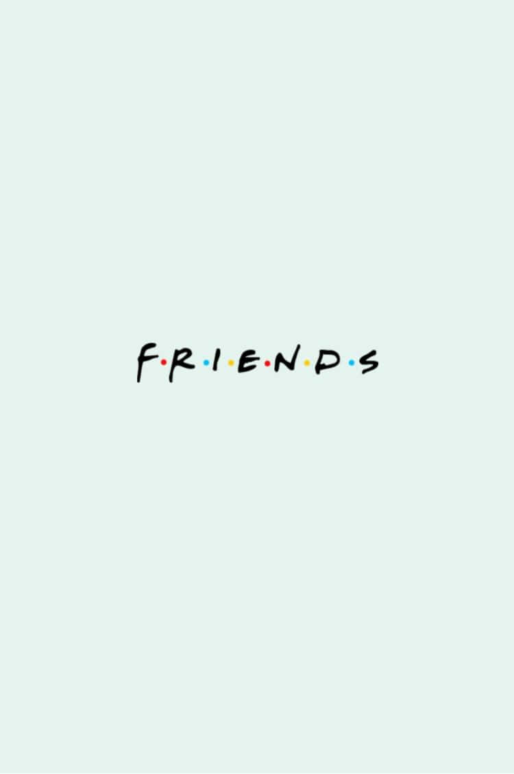 Friends 電視節目標誌，薄荷綠色背景上有彩色圓點