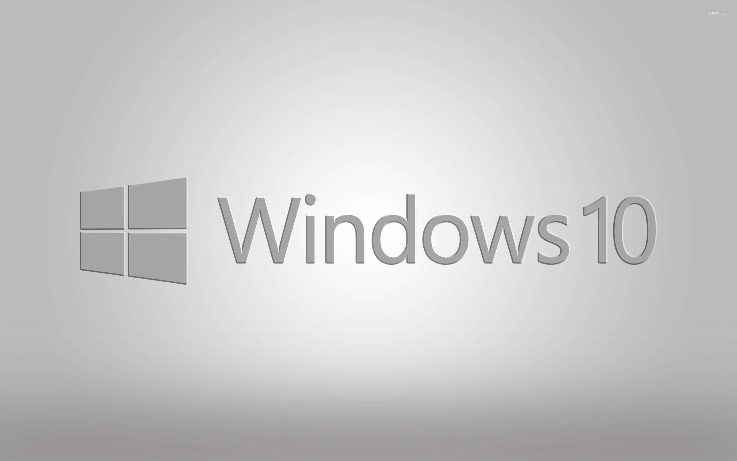 簡約而優雅的灰階漸層背景 壁紙 — Windows 10 標誌，簡約灰色，柔和漸變背景。