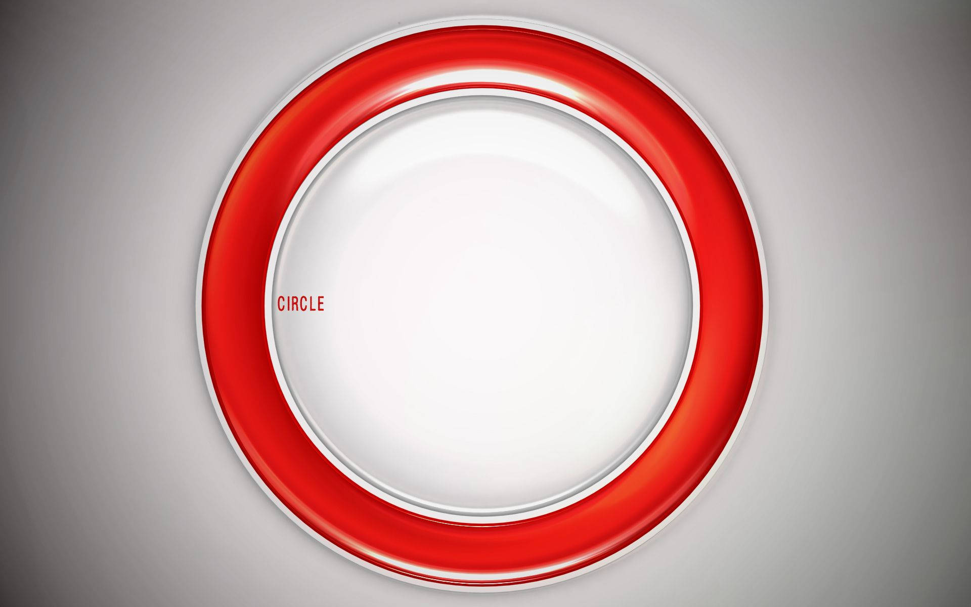一個紅色圓形框架，內部有「circle」字樣，背景為灰色。