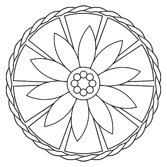 簡約花卉曼陀羅設計 壁紙