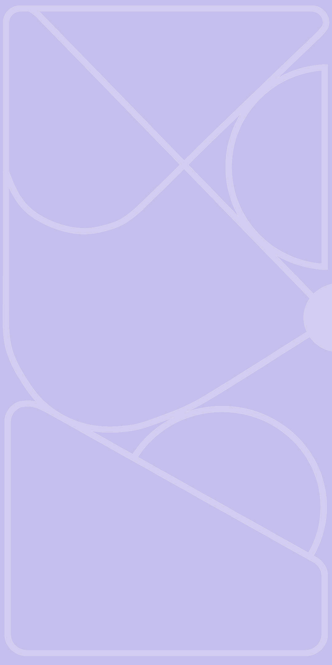Google Pixel 4a 桌布 壁紙 — 簡約薰衣草背景，帶有微妙的白色幾何線條藝術，形成抽象形狀。
