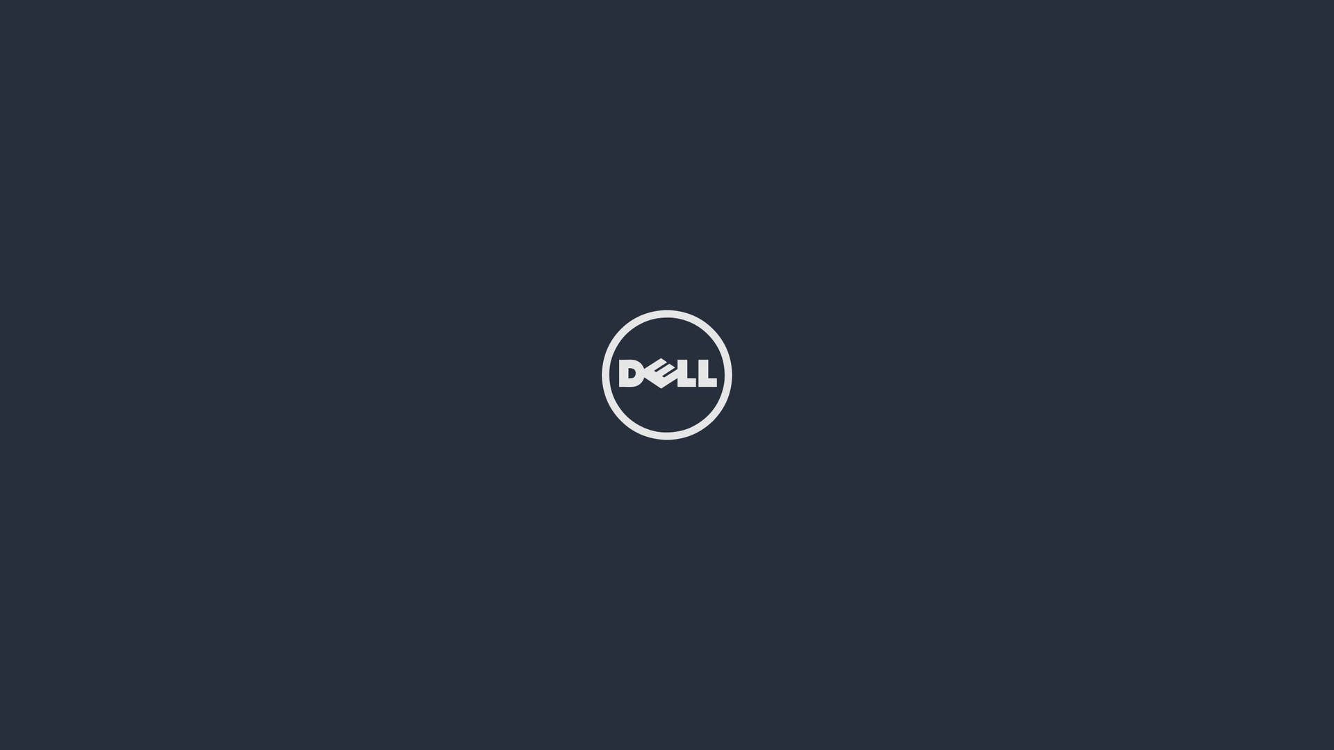 深藍色背景上的Dell標誌
