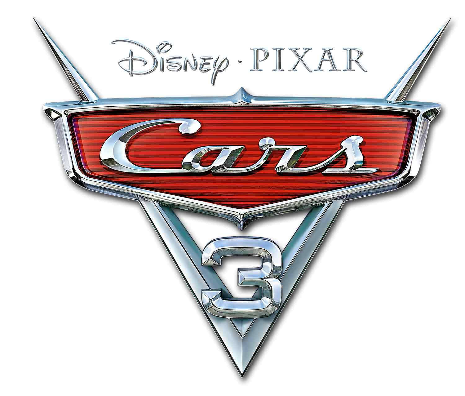 Disney Pixar Cars 3電影標誌，採用鉻合金同紅色設計。