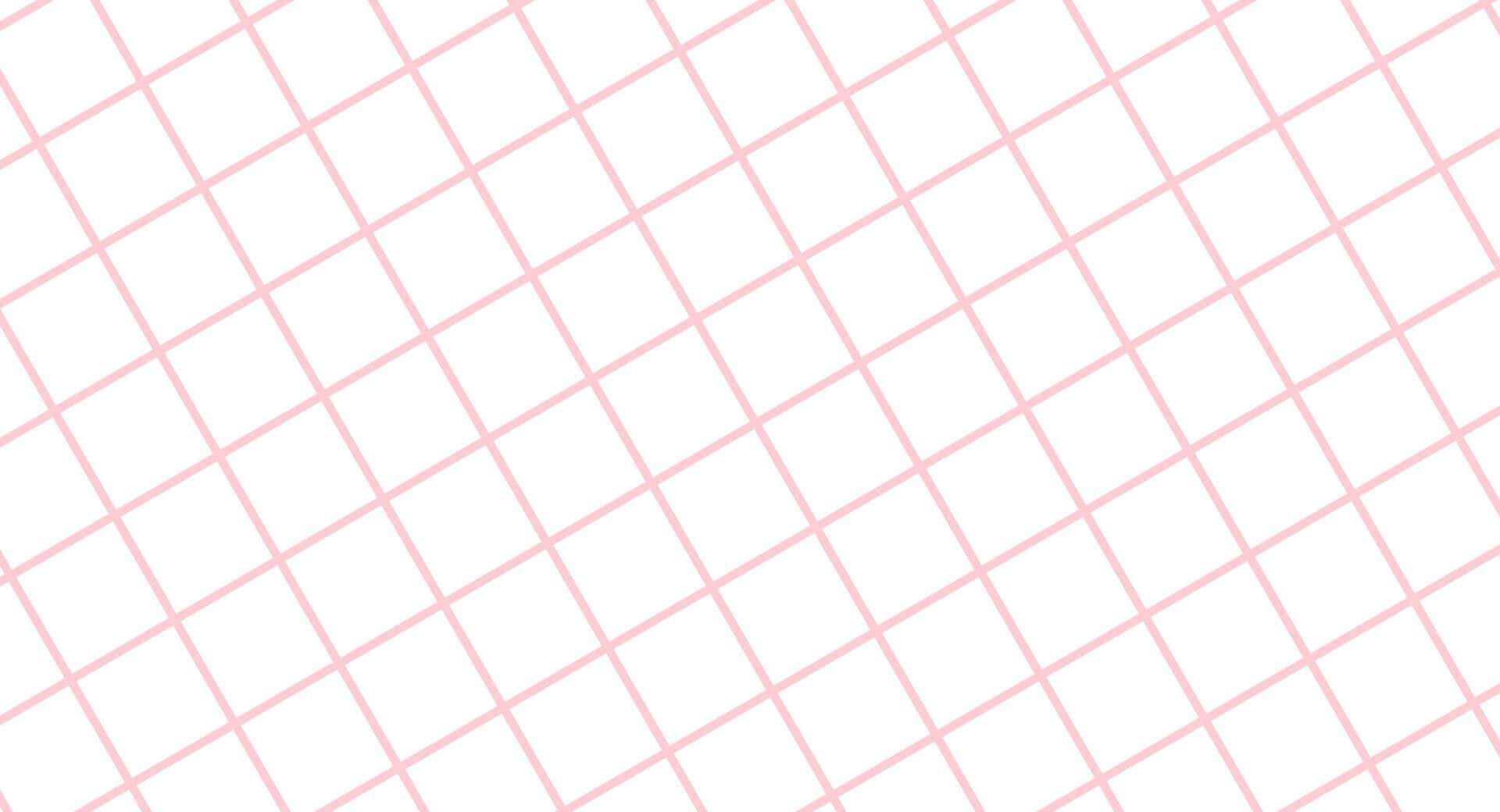 Pink Grid 桌布 壁紙 — 簡約風格牆紙，在純白背景上呈現粉紅色對角線格紋圖案。